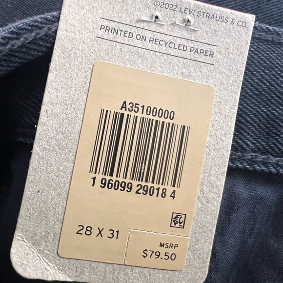 Levi's Women's 94 Baggy Jeans Mid Rise Straight Leg Black Women’s 28X31 - Picture 9 of 9